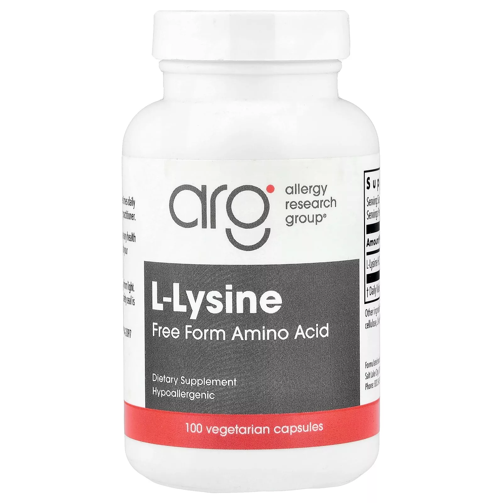 Allergy Research Group L-Lysine | 100 Vegetarian Capsules | Vitacost