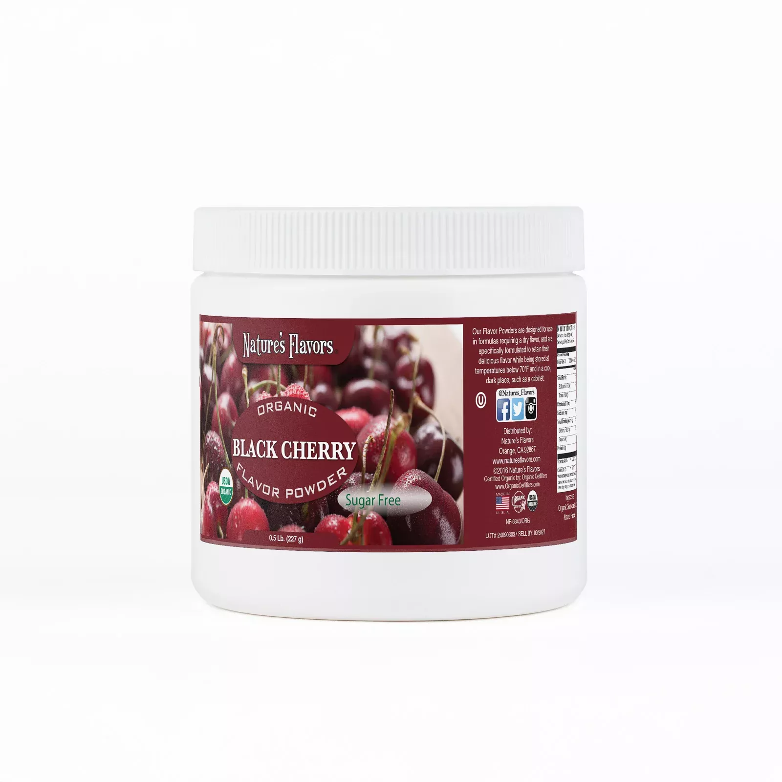 Black Cherry Flavor Powder (Sugar-Free), Organic