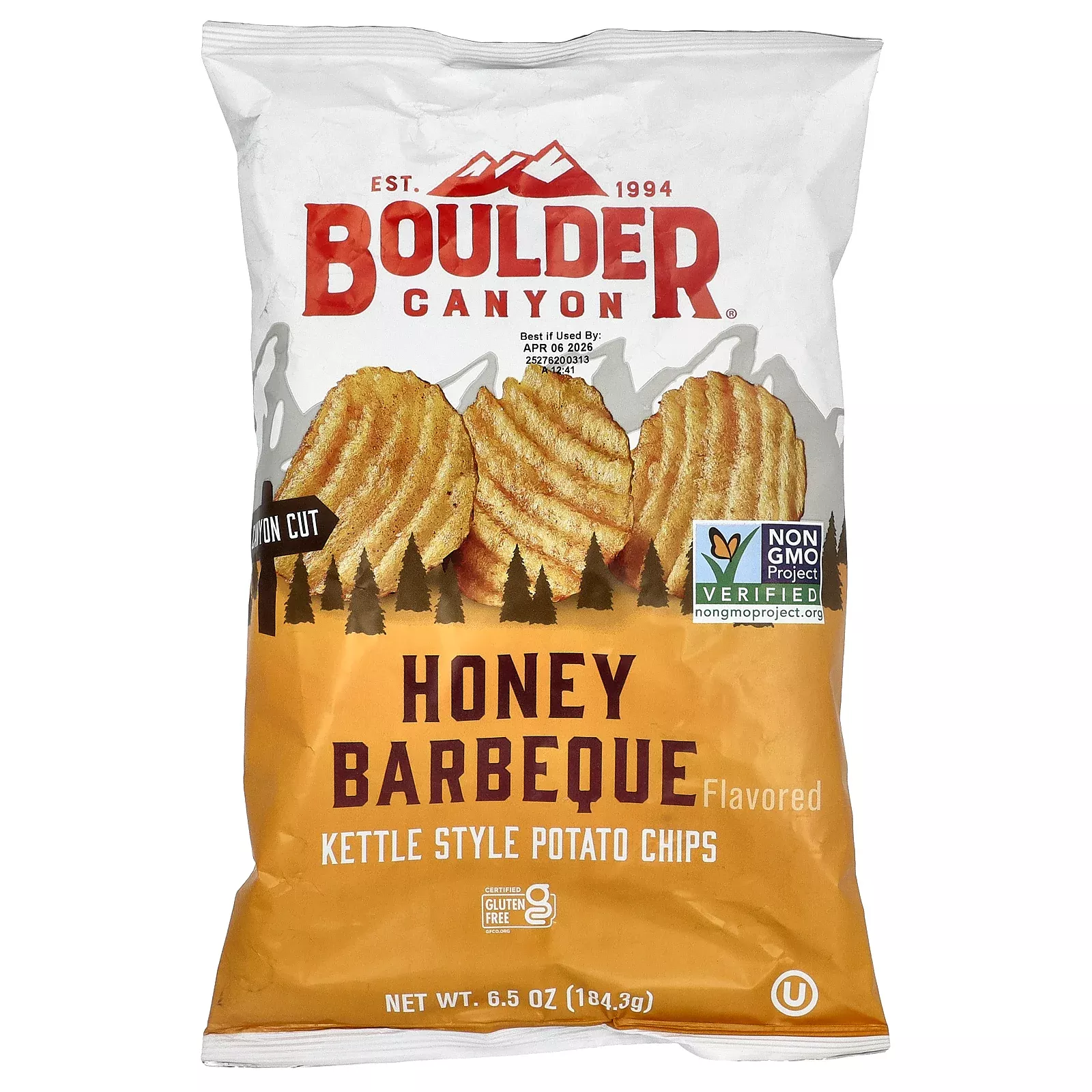 Boulder Canyon, Kettle Style Potato Chips, Honey Barbeque, 6.5 oz (184