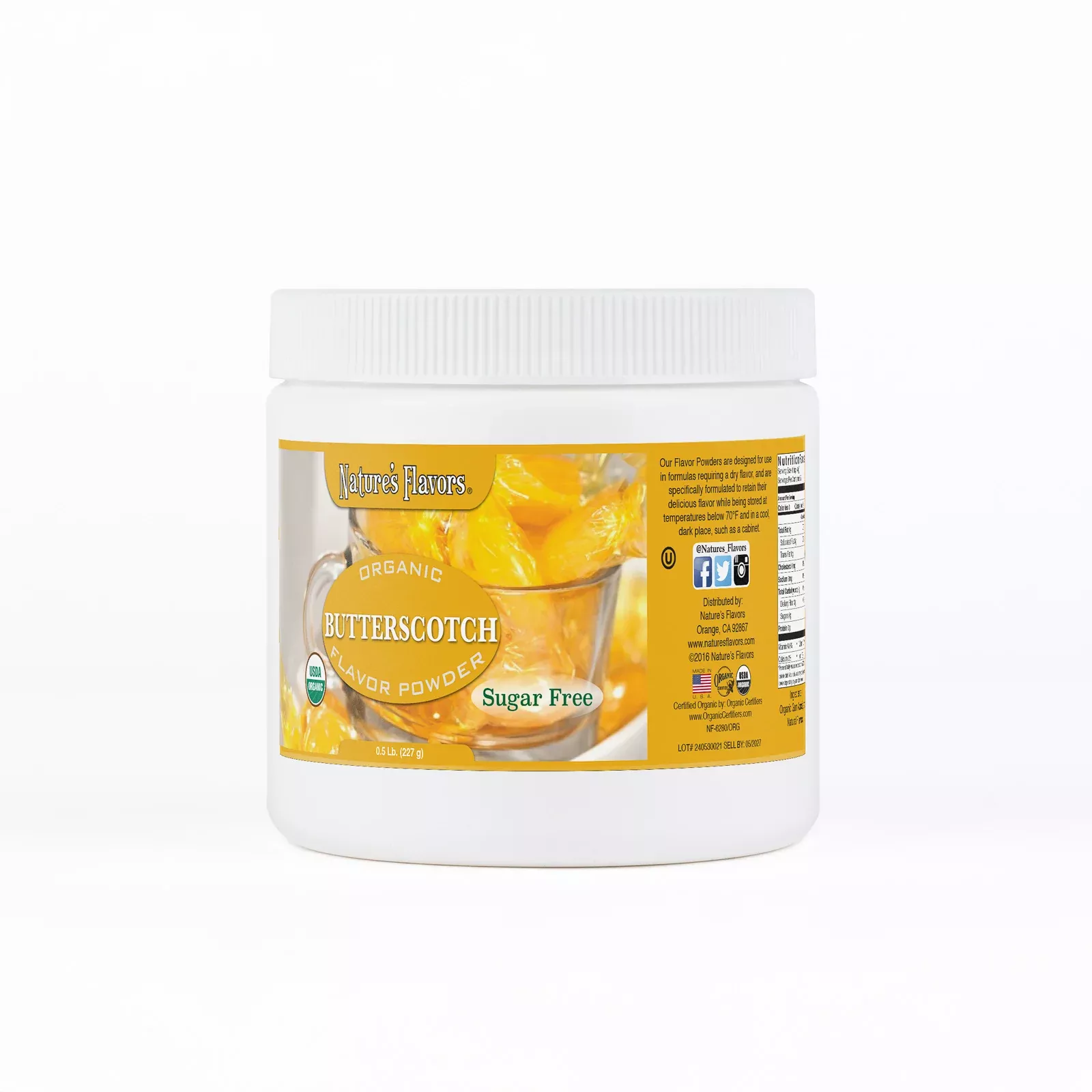 Butterscotch Flavor Powder (Sugar-Free), Organic