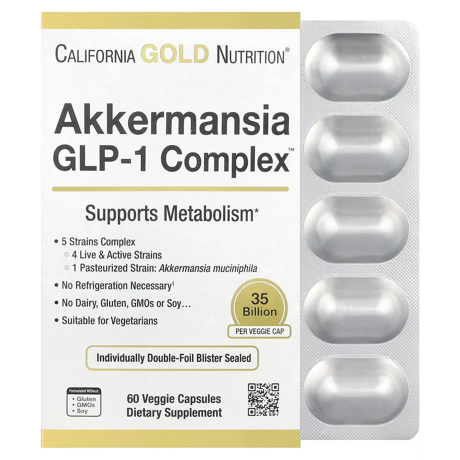 California Gold Nutrition Akkermansia + Probiotics GLP-1 Complex | Vitacost