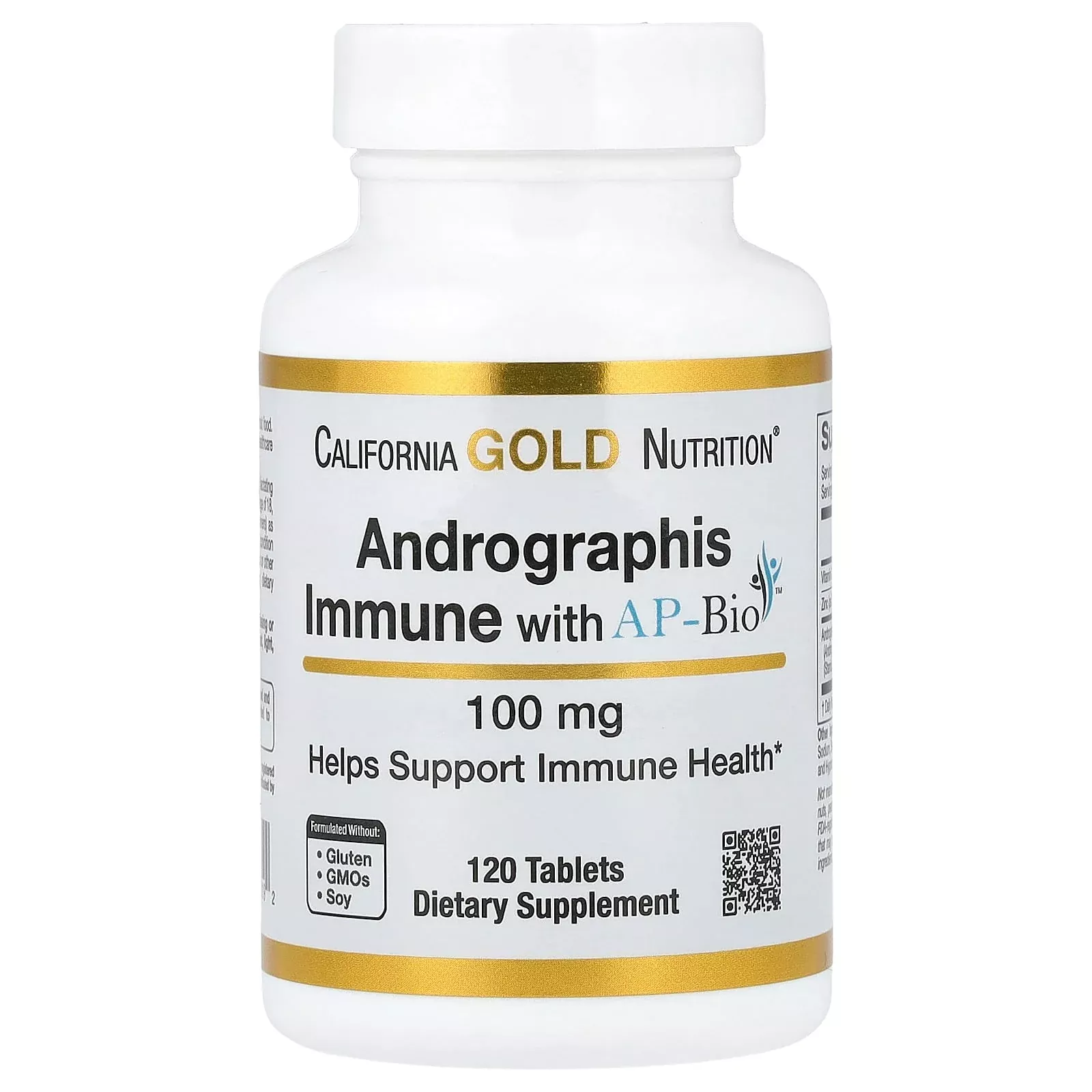 California Gold Nutrition Andrographis Immune with AP-Bio Andrographis Extract with Vitamin C and Zinc 100 mg | Vitacost