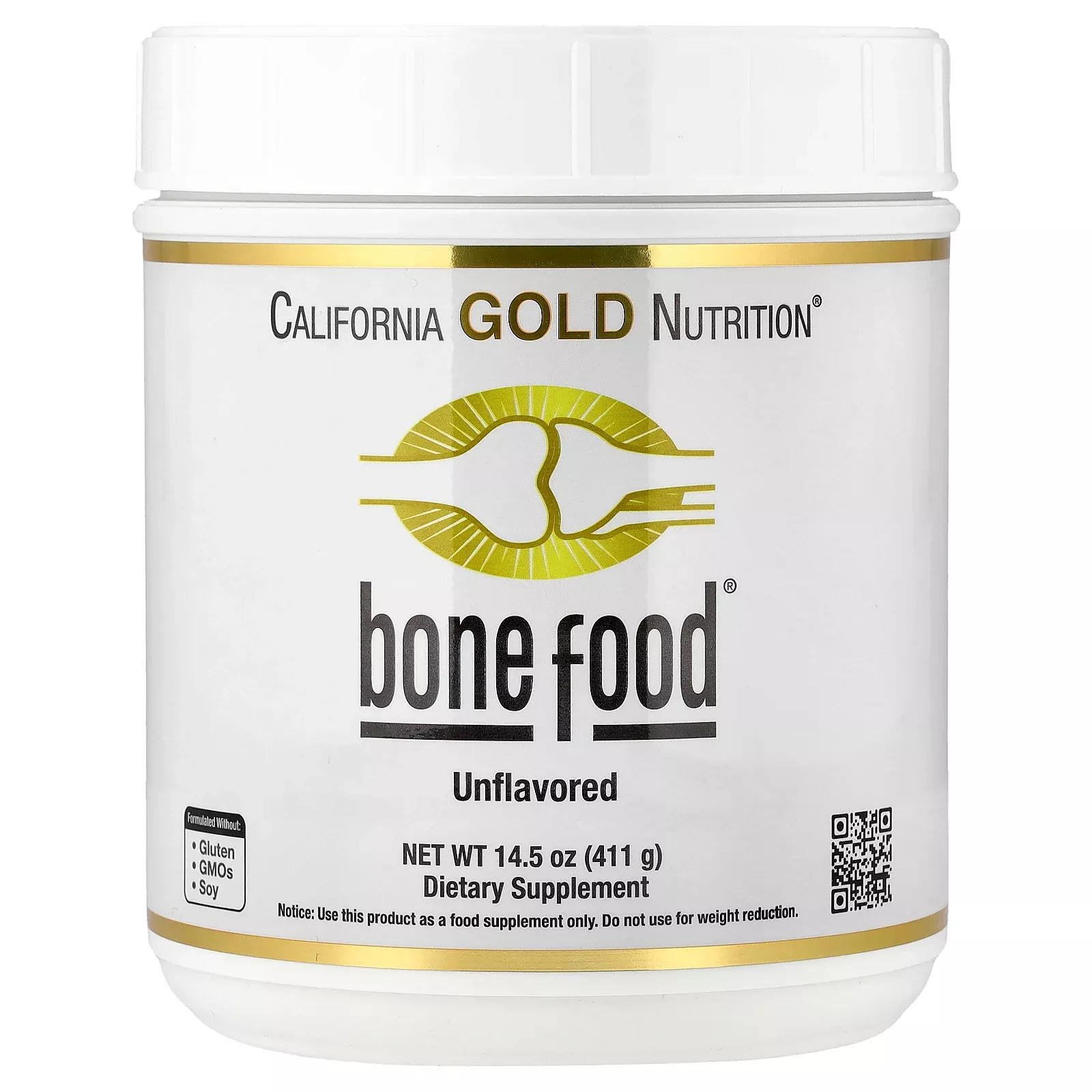 California Gold Nutrition Bone Food with Collagen Peptides Hyaluronic Acid plus Vitamins & Minerals Unflavored | Vitacost