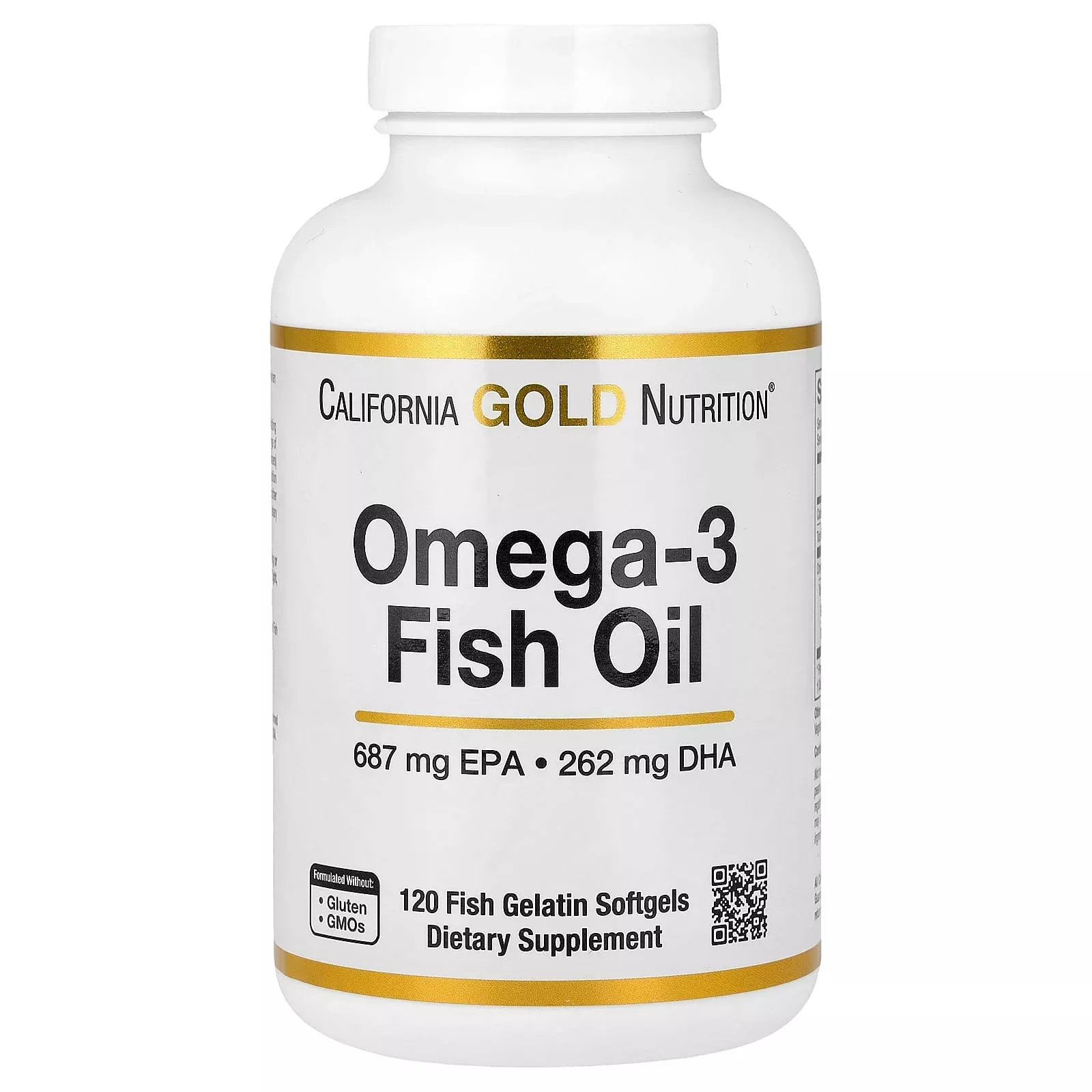California Gold Nutrition Omega-3 Fish Oil | 120 Fish Gelatin Softgels | Vitacost
