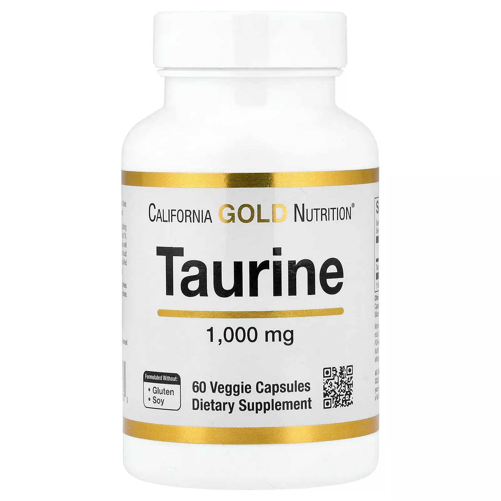 California Gold Nutrition, Taurine, 1,000 mg, 60 Veggie Capsules
