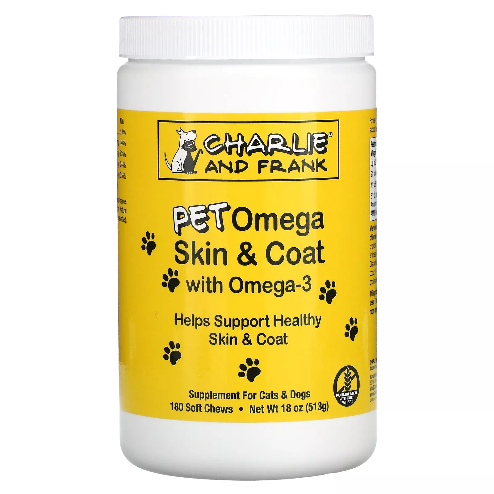Charlie and Frank, Pet Omega Skin & Coat with Omega-3, For Cats & Dogs