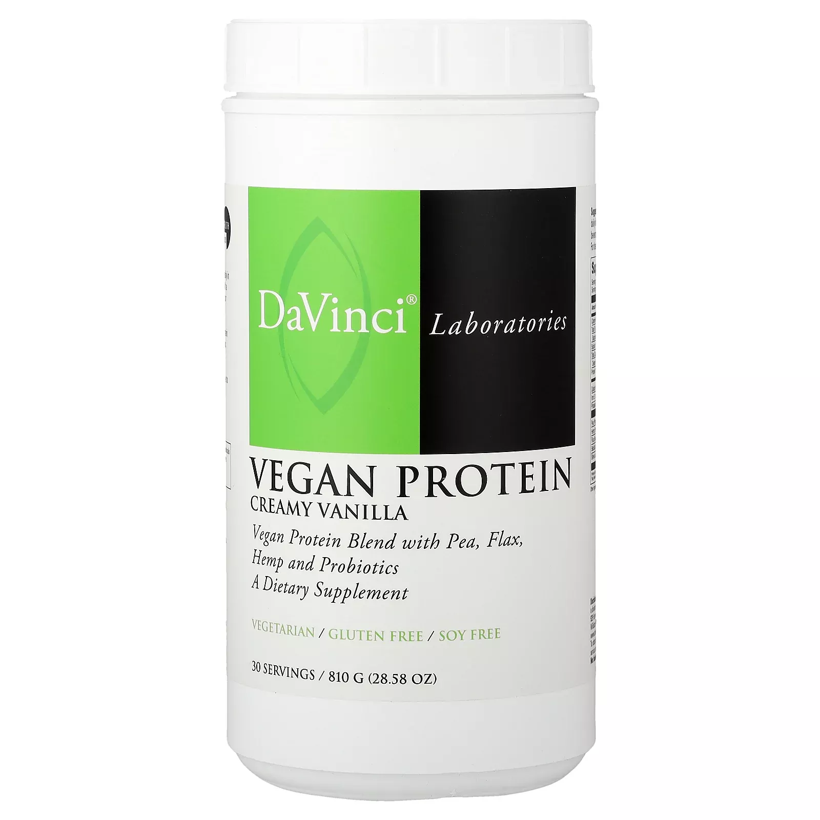 DaVinci Laboratories, Vegan Protein, Creamy Vanilla, 28.58 oz (810 g)