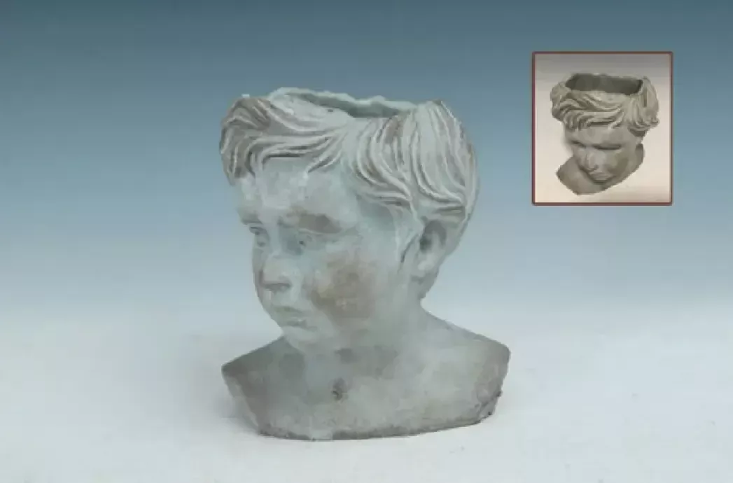 MayRich Cement Boy Head Planter 9 Inch Near Me