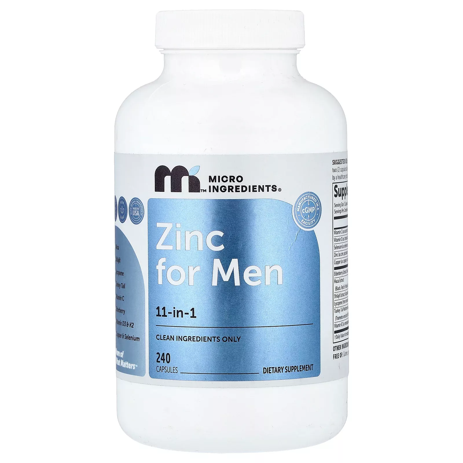 Micro Ingredients, Zinc For Men, 240 Capsules