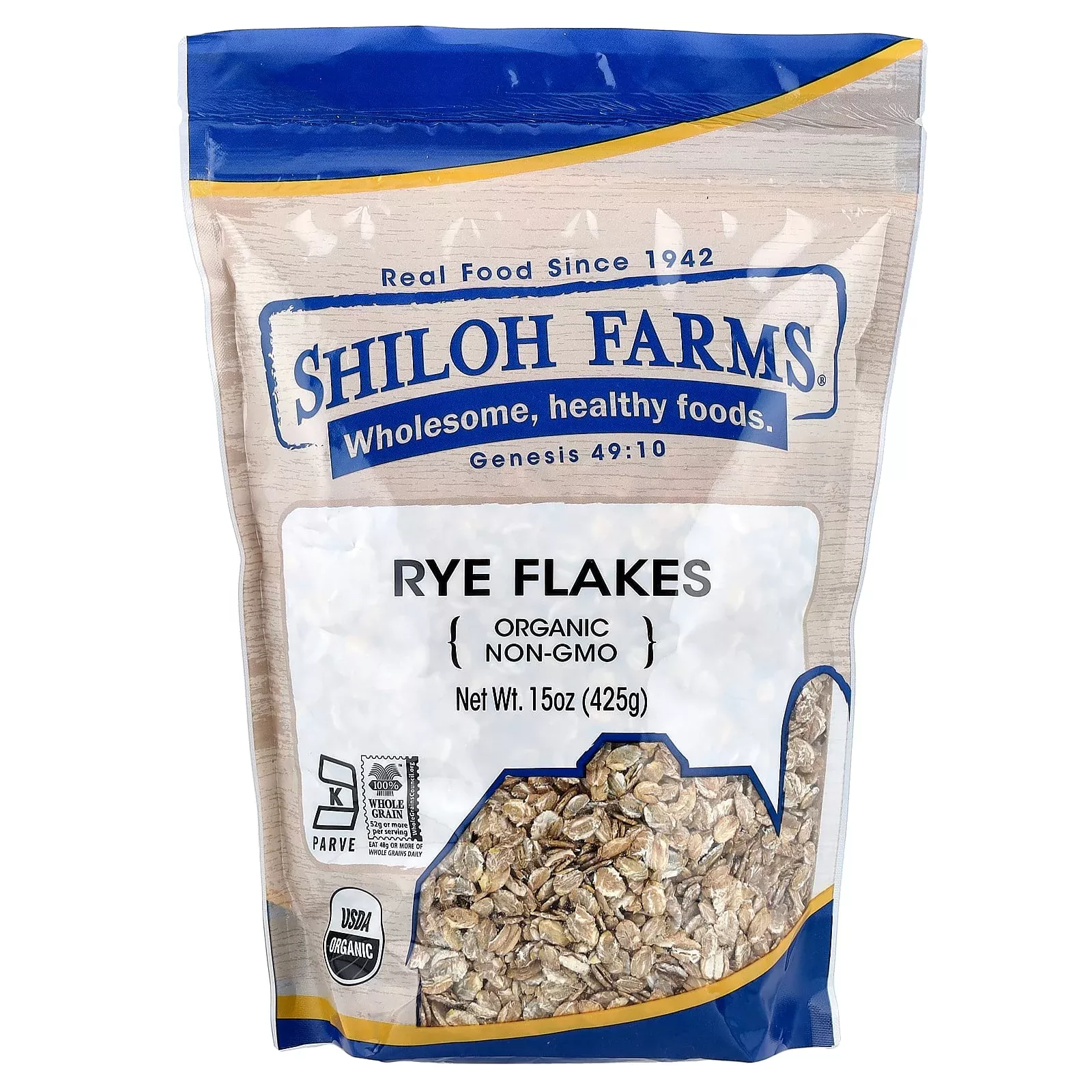 Shiloh Farms Organic Rye Flakes | 15 oz | Vitacost