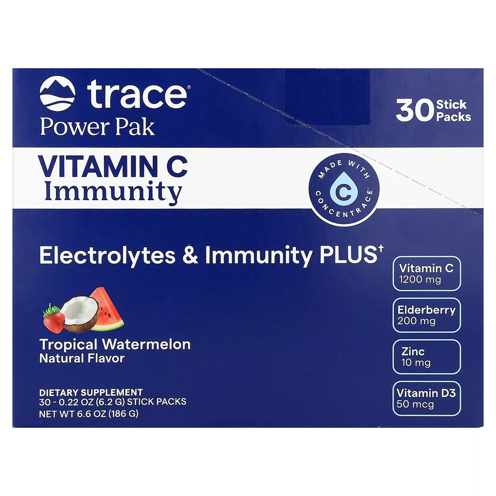 Trace Power Pak Vitamin C Immunity Tropical Watermelon 0.22 oz (6.2 g) Each | Vitacost