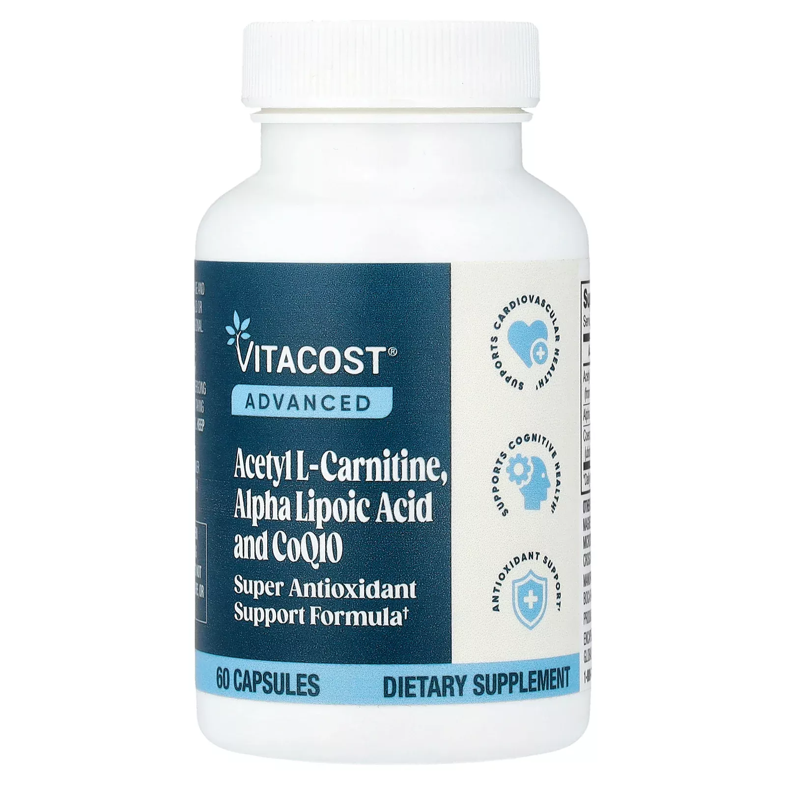Vitacost Advanced Acetyl L-Carnitine Alpha Lipoic Acid and CoQ10 | 60 Capsules