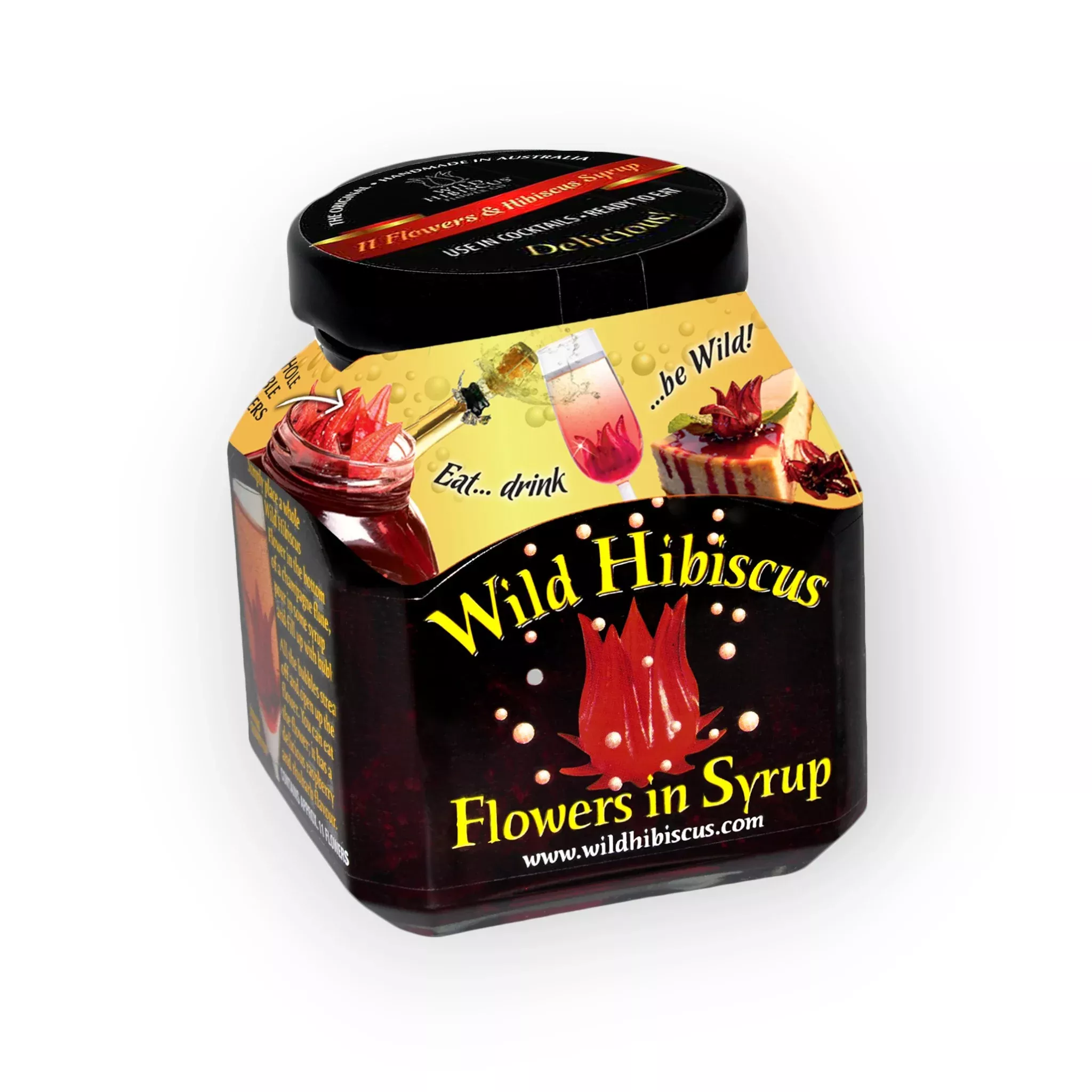 Wild Hibiscus Flower Company - Wild Hibiscus Flowers in Syrup 8.8oz Ja